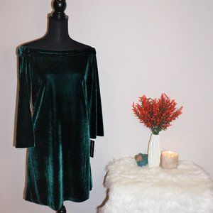 Donna Morgan green velvet dress